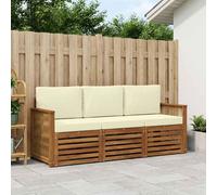 vidaXL Juegos de sofás con cojín 3 pcs Madera de Acacia Sólida