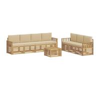 vidaXL Juegos de sofás Madera de Acacia Sólida, Sofá seccional Moderno, Muebles de terraza duraderos, relajarte y Disfrutar al Aire Libre