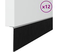 vidaXL Juntas de burlete para puertas, autoadhesivas, 12 unidades, 100 cm, aleación de aluminio