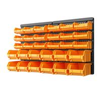 vidaXL Kit cajas de almacenaje 32 pzas paneles de pared amarillo negro