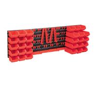 vidaXL Kit de cajas de almacenaje 80 pzas paneles de pared rojo negro
