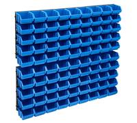 vidaXL Kit de cajas de almacenaje 96 pzas paneles de pared azul negro