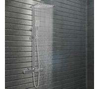 vidaXL Kit de ducha combinado con termostato acero inoxidable