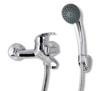 vidaXL Kit de grifo mezclador para ducha de baño cromado