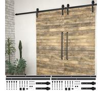 vidaXL Kit de herrajes de puertas correderas acero negro 2 uds 183 cm