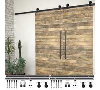 vidaXL Kit de herrajes de puertas correderas acero negro 2 uds 200 cm