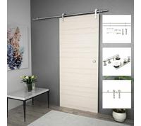 vidaXL Kit de herrajes para puerta corredera 183 cm acero plateado