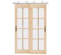 vidaXL Kit de herrajes para puerta corredera 183 cm acero plateado