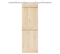 vidaXL Kit de herrajes para puerta corredera 183 cm acero plateado