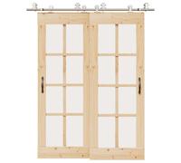vidaXL Kit de herrajes para puerta corredera 183 cm acero plateado