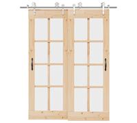 vidaXL Kit de herrajes para puerta corredera 183 cm acero plateado