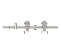 vidaXL Kit de herrajes para puerta corredera 183 cm acero plateado Plateado