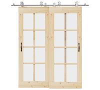 vidaXL Kit de herrajes para puerta corredera 200 cm acero plateado