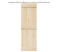vidaXL Kit de herrajes para puerta corredera 200 cm acero plateado
