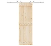 vidaXL Kit de herrajes para puerta corredera 200 cm acero plateado