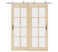 vidaXL Kit de herrajes para puerta corredera 200 cm acero plateado