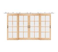 vidaXL Kit de herrajes para puerta corredera 200 cm acero plateado