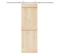 vidaXL Kit de herrajes para puerta corredera 200 cm acero plateado