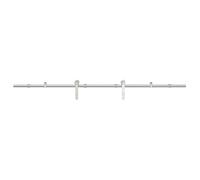 vidaXL Kit de herrajes para Puerta corredera 200 cm Acero Plateado, herrajes para Puertas corredizas, Rodillos para Puertas corredizas, Sistema de Puertas corredizas