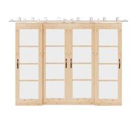 vidaXL Kit de herrajes para puerta corredera 366 cm acero plateado