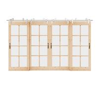 vidaXL Kit de herrajes para puerta corredera 366 cm acero plateado