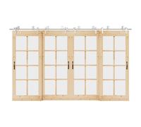 vidaXL Kit de herrajes para puerta corredera 366 cm acero plateado