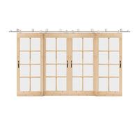 vidaXL Kit de herrajes para puerta corredera 400 cm acero plateado