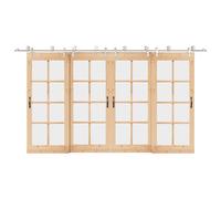 vidaXL Kit de herrajes para puerta corredera 400 cm acero plateado