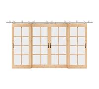 vidaXL Kit de herrajes para puerta corredera 400 cm acero plateado