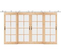 vidaXL Kit de herrajes para puertas correderas, 200 cm, acero inoxidable, color plateado