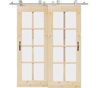vidaXL Kit de herrajes para puertas correderas, 200 cm, acero inoxidable, color plateado