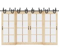 vidaXL Kit de herrajes para puertas correderas, 366 cm, acero, color