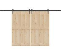 vidaXL Kit de herrajes para puertas correderas, 366 cm, acero, color