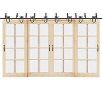 vidaXL Kit de herrajes para puertas correderas, 366 cm, acero, color