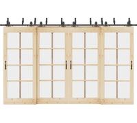 vidaXL Kit de herrajes para puertas correderas, 366 cm, acero, color