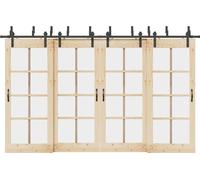 vidaXL Kit de herrajes para puertas correderas, 366 cm, acero, color