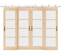 vidaXL Kit de herrajes para puertas correderas, 366 cm, acero inoxidable, color plateado