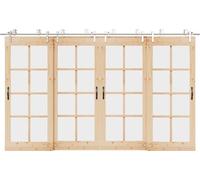vidaXL Kit de herrajes para puertas correderas, 366 cm, acero inoxidable, color plateado