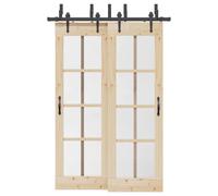 vidaXL Kit de herrajes para puertas correderas acero negro 152,5 cm