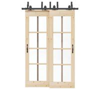 vidaXL Kit de herrajes para puertas correderas acero negro 152,5 cm