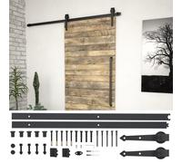 vidaXL Kit de herrajes para puertas correderas acero negro 183 cm