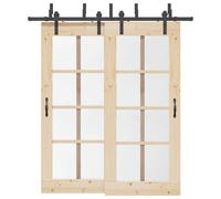 vidaXL Kit de herrajes para puertas correderas acero negro 200 cm