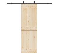 vidaXL Kit de herrajes para Puertas correderas Acero Negro 200 cm, herrajes para Puertas corredizas, Rodillos para Puertas corredizas, Sistema de Puertas corredizas