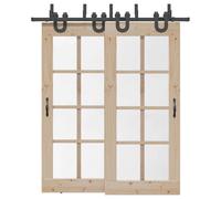 vidaXL Kit de herrajes para puertas correderas acero negro 200 cm
