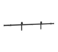 vidaXL Kit de herrajes para Puertas correderas Acero Negro 200 cm, herrajes para Puertas corredizas, Rodillos para Puertas corredizas, Sistema de Puertas corredizas