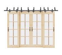 vidaXL Kit de herrajes para puertas correderas acero negro 305 cm