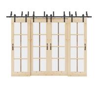 vidaXL Kit de herrajes para puertas correderas acero negro 305 cm