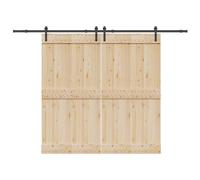 vidaXL Kit de herrajes para puertas correderas acero negro 305 cm