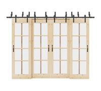 vidaXL Kit de herrajes para puertas correderas acero negro 305 cm