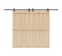 vidaXL Kit de herrajes para puertas correderas acero negro 305 cm